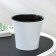 Kashpo for flowers with an insert "Arte", 600 ml, white-black color