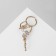 Brooch "Gymnast" with hulahup, white color in gold