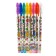 A set of gel pens, 8 colors, a body with a pattern, metallic, in a blister on a button