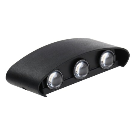 Facade lamp "Semosfer", FSD-070, 6 W, 3000K, 3 rays, IP65, 220 V, plastic, black 100842