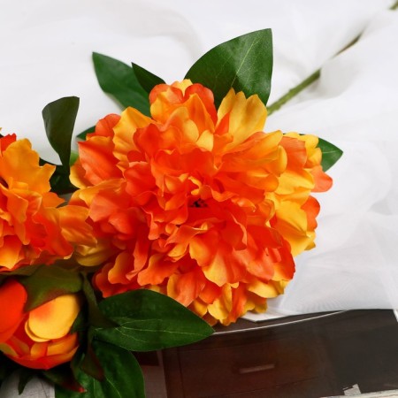 Artificial flowers "Snow Peak" D-14 cm 61 cm, orange-1
