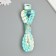 Pomponing cord "White with turquoise" winding 2 m