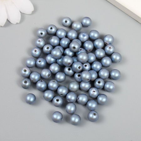 A set of plastic beads "Astra" coating AB (imitation of pearls), plastic, 8mm, 25 grams, gray-blue-1