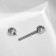 Piercing for the chest "bar", white color in silver