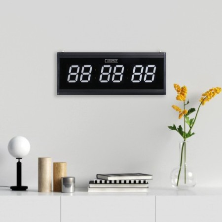 Electronic wall clock "Solomon", 48 x 19 x 3 cm, green numbers 7.5 x 4 cm-1