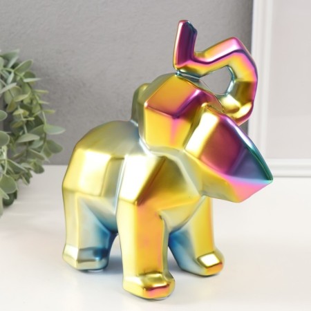 Souvenir Ceramics "Geometry. Elephant" Green Chameleon 10x20x21.5 cm-4