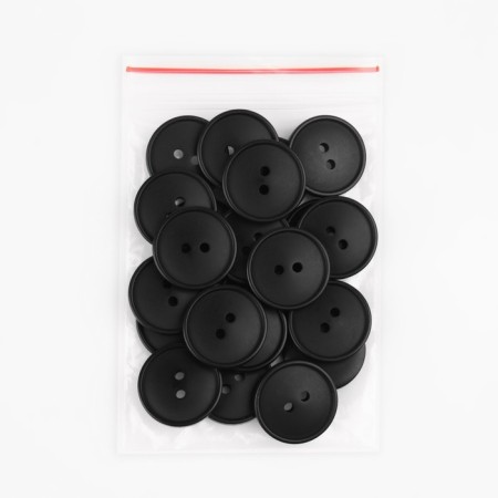 Button, 2 punctures, d = 20 mm, black color-3