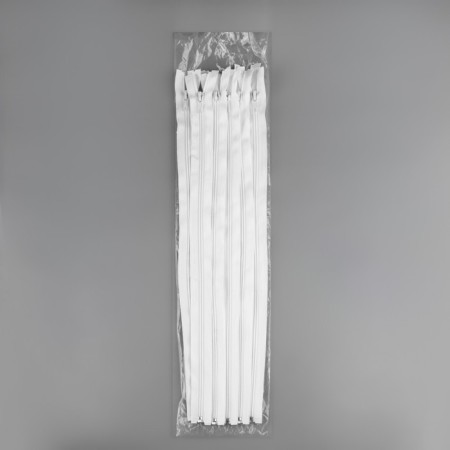 Lightning "Spiral", No. 5, detachable, automatic lock, 50 cm, white color-2