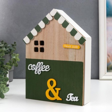 Keywater Wood "House - Coffee and Tea" 28.5x22x6 cm-1
