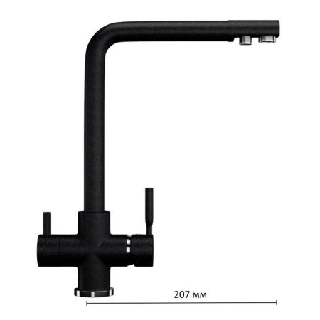 Kitchen mixer Ulgran u016-308, black color