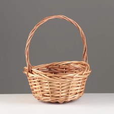 Wicker basket, 22x18xh10/11xhh25 bd14, honey, willow
