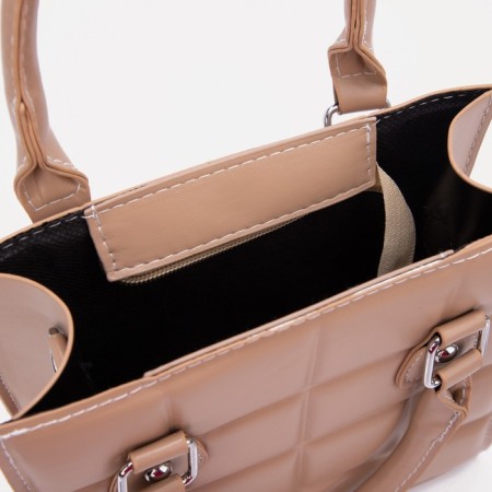 Bag Female Tout with zipper, beige color-2