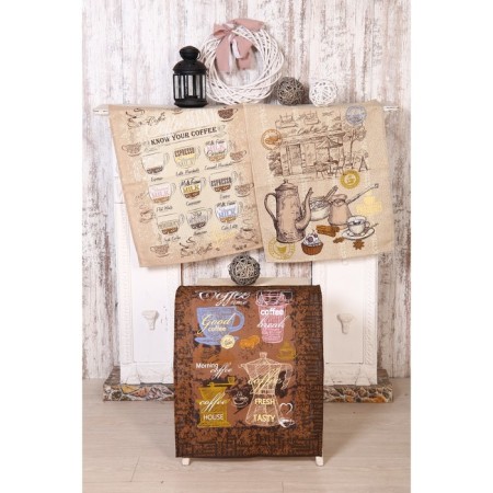 Towel 45x60 cm, coffee shop, color mix, horn, 170 g/m2, 100% cotton