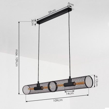 Redcliffe chandelier, 4x40W E27-5