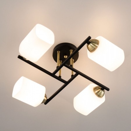 Lamp Citilux "Henry" CL130245, 46x46x1.5 cm, 4x75W, E27, Black Color Black-6