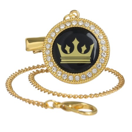 Set: Nipple - Orthodontic dummy with the holder "Crown", with a cap, from 6 months, gold, rhinestones-8