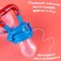 Nibbler “I love mom and dad”, with silicone mesh, turquoise/white color