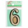 Door number "6", plastic, gold color