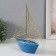 Souvenir ceramics, metal "Sails with sails" blue with gold 22.8x5.9x24 cm