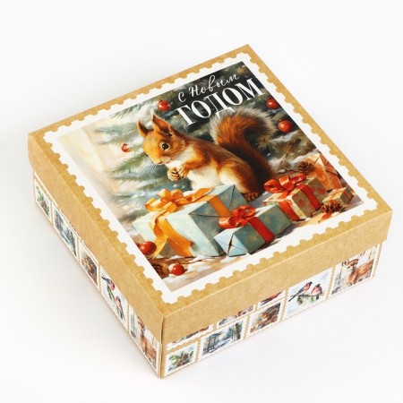 Retro team box, 17 x 17 x 7 cm, new year-1