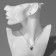 Headset 2 items: earrings, pendant "heart" with a flower inside, colored in silver, 45 cm