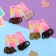 Hair elastic band "Mahrushka Sport" (set of 6 pcs) stripes diagonal, 2.5 cm, brown