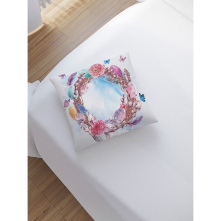 Decorative pillowcase "Easter wreath", on a zipper, size 45x45 cm-1