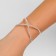 Bracelet with rhinestones "ice" rotation, white color in silver