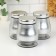 A set of glass cans for bulk products “Marble”, 850 ml, 11.5 × 14.5 cm, 3 pcs, silver color