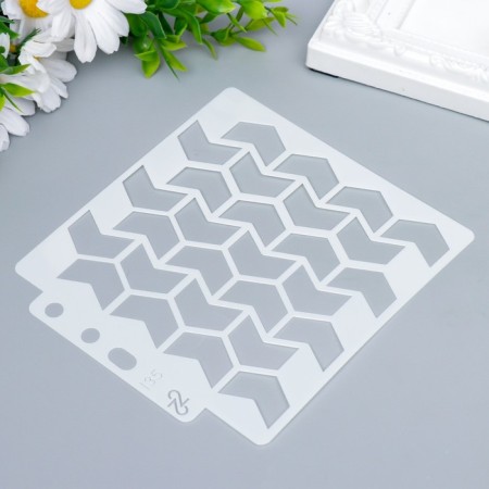 Plastic stencil "Geometry. Flags" 13x14 cm-1