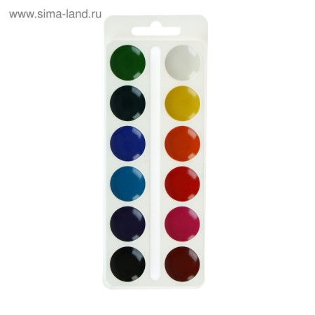 Watercolor 12 colors Calligrata, without brush, cardboard-2