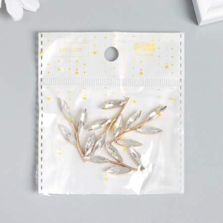 Decor for creativity Metal "Ventka with leaves" Transparent 3.6x1.5 cm-4