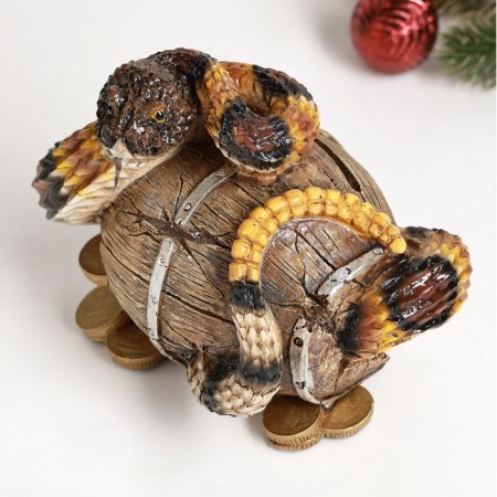 Piggy bank "Snake on a barrel" Color, 15x11x12cm-1