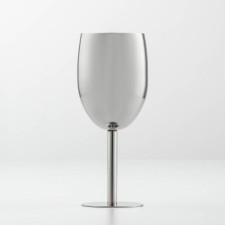 Wine glass of stainless steel for cocktails, 17 × 7 cm, chrome color