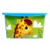 A box for toys, with a lid, a “cheerful zoo”, a volume of 30 l, the color of the blue