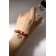 Margeri Bracelet on the thread, wood in the heart, l = 18 cm, red color in silver