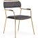 ASPEN Metal/velor Metal Carcass, gold/gray 60x65x86 cm
