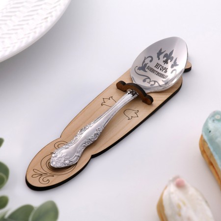 A spoon is nominal, tea, with an engraving "Igor", h = 14