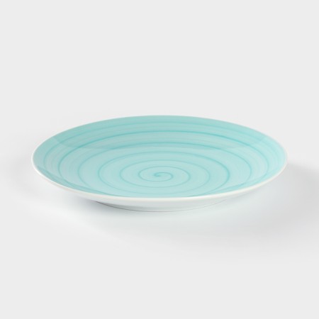 Porcelain plate Infinity, d = 24 cm, turquoise color-1