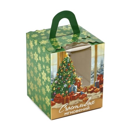 Folding box for one clip "Christmas tree", 9 x 9 x 11 cm, new year-1