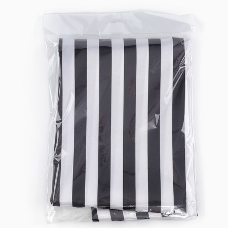 Atlas flap, white-black strip, 100 × 150 cm-3