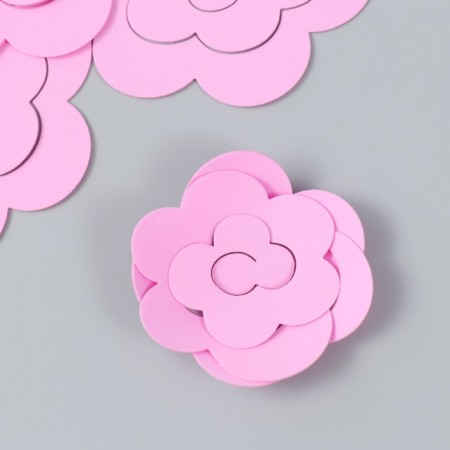 The workpiece of Foamiran "Flower Curly" 10x9.5 cm set 5 pcs. Pink bright