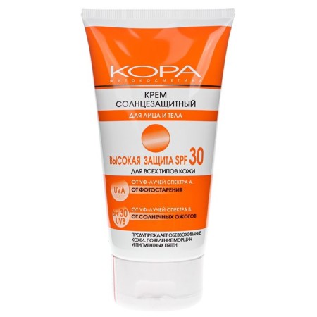 Cream Kora Sunscreen SPF-30 for the face and body, 150 ml