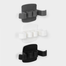 Clip for wires for household appliances, 3 pcs, 9.5 × 5.3 × 2.5 cm, white/black/gray color
