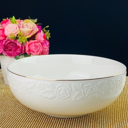 LENARDI SALATION "White Rose", Porcelain, D = 23 cm