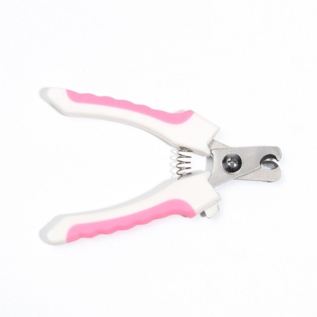 Small side claws with non -slip handles, a hole of 9 mm, pink with white-3