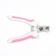 Small side claws with non -slip handles, a hole of 9 mm, pink with white