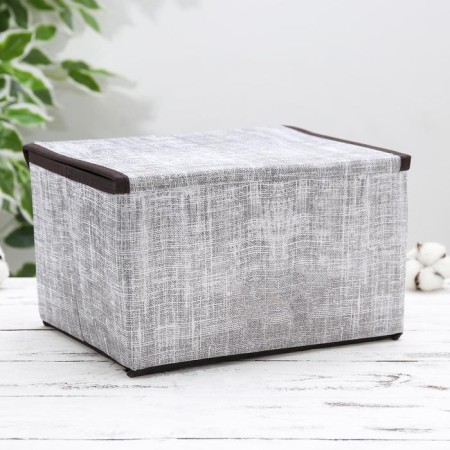 Stelly box for storage with a lid "Ronda", 26 × 20.5 × 16 cm, color gray color-1