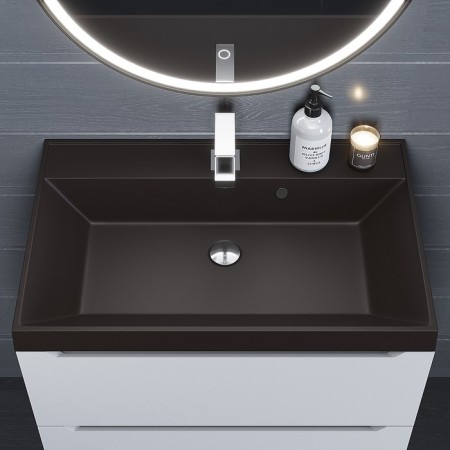Sink uperwood Classic quartz 70 cm, quartz, brown matte, truffle-1