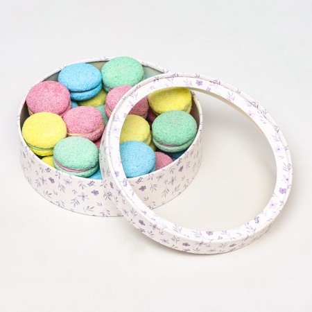 Box for Makarun tube with the window "Flower", white, 20 x 6 cm-3